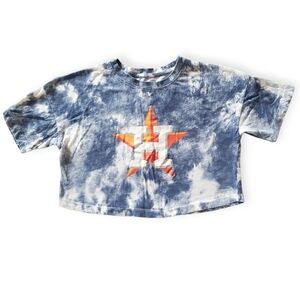 Genuine Merchandise Houston Astros Blue Tie-Dye Crop Top